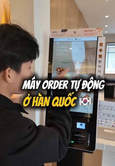Máy gọi món tự động tại một quán ăn ở Hàn Quốc